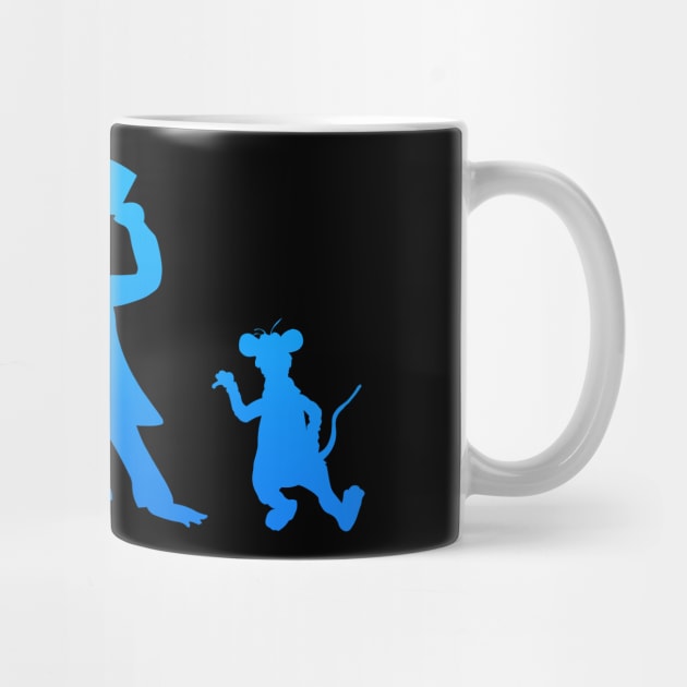 Hitchhiking Ghosts - Blue silhouette by Rackham